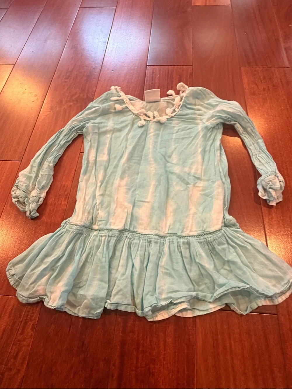 Kids Light Blue Ruffle Tunic Dress - Brand